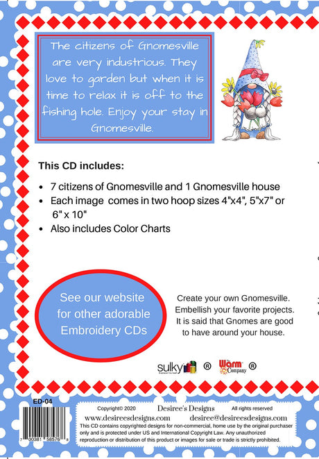 Gnomes Embroidery CD