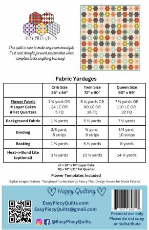 Pocket Full of Posies Quilt Pattern by Easy Piecy Quilts LLC