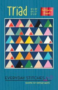 Triad Quilt Pattern. riad is a simple quilt to make with great movement because of the varying sizes of the inner triangles.