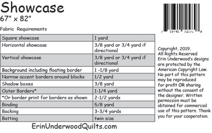 Showcase Patterns – Quilting Books Patterns and Notions