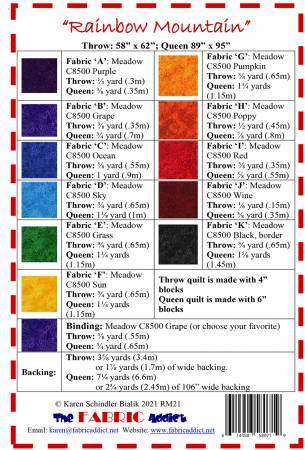 Rainbow Mountain Quilt Pattern