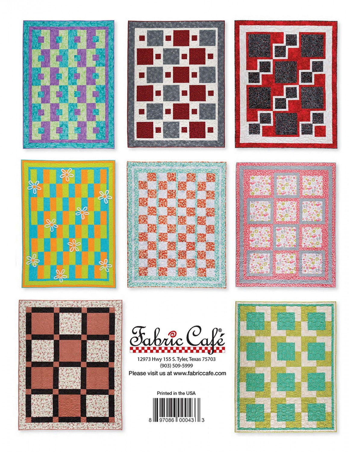 Pretty Darn Quick 3-Yard Quilts Booklet by Fabric Cafe/Donna Robertson  897086000549 - Quilt in a Day / Quilt Patterns