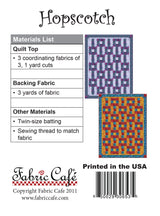 Back of the Hopscotch Quilt Pattern by Fabric Cafe