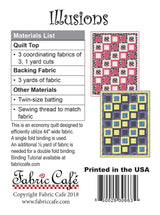 Back of the Illusions Quilt Pattern by Fabric Cafe