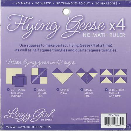 Flying Geese X 4 No Math Ruler 8 1/4in sq