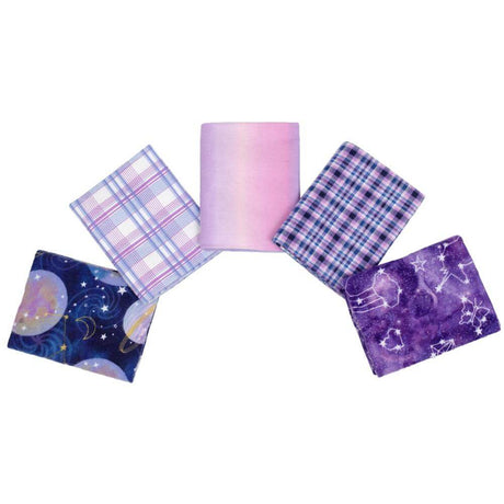 Sample of celestial fat quarter fabric bundle pieces