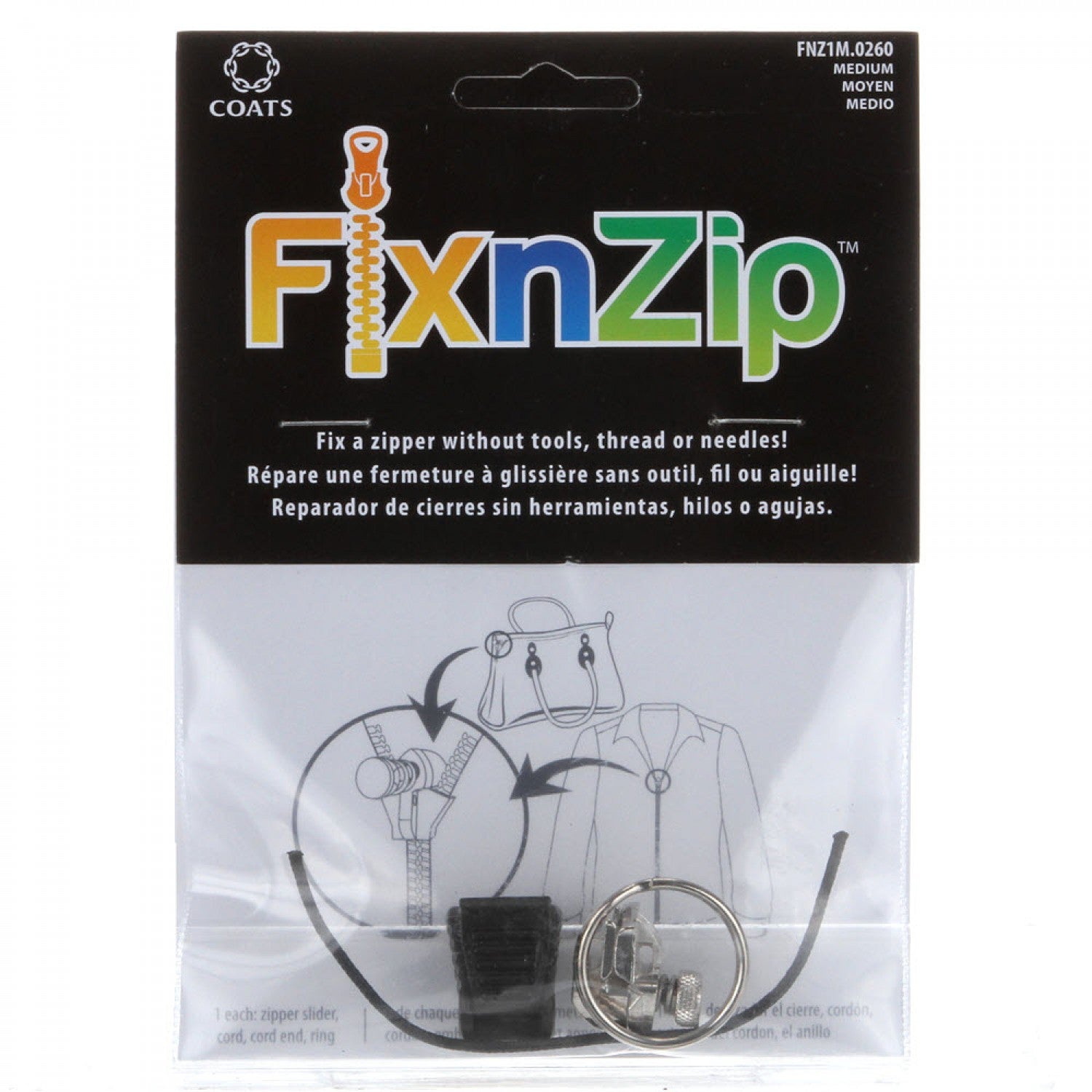 Fix-n-zip Replacement Zipper Slider Repair Medium