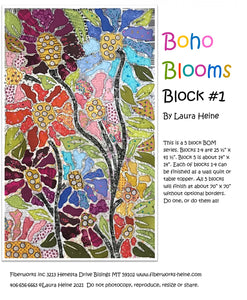 BOHO Blooms Block #1 Collage Pattern by Laura Heine