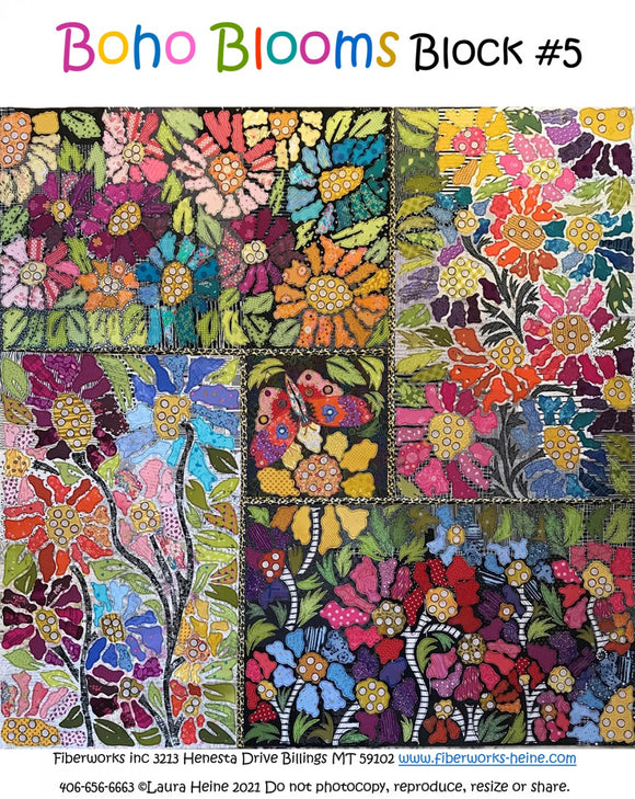 BOHO Blooms Block #5 Collage Pattern