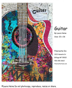 Guitar Collage Pattern by Laura Heine
