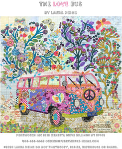 The Love Bus Collage Pattern by Laura Heine