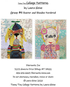 Teeny Tiny Collage Pattern Group #9 Baxter and Blondee Purebred by Laura Heine