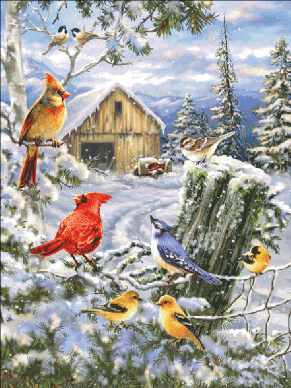 Frosty Morning Song Cross Stitch By Dona Gelsinger
