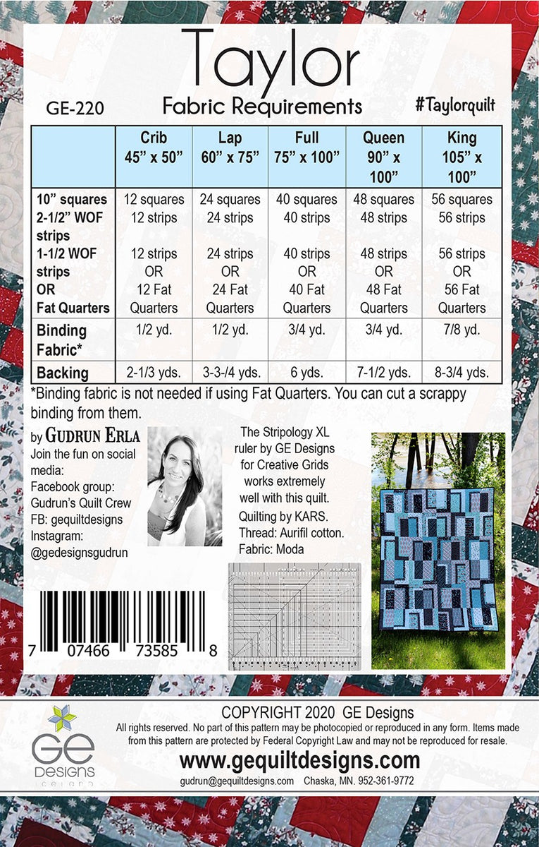Taylor Pattern – Quilting Books Patterns and Notions