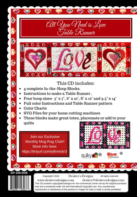 All You Need is Love Table Runner