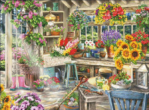 Gardeners Paradise Cross Stitch By Dona Gelsinger