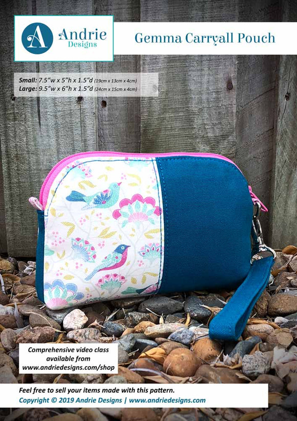 Gemma Carryall Pouch Pattern by Andrie Designs