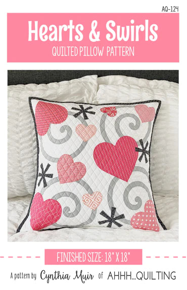 Hearts & Swirls Quilted Pillow Pattern by Ahhh...Quilting