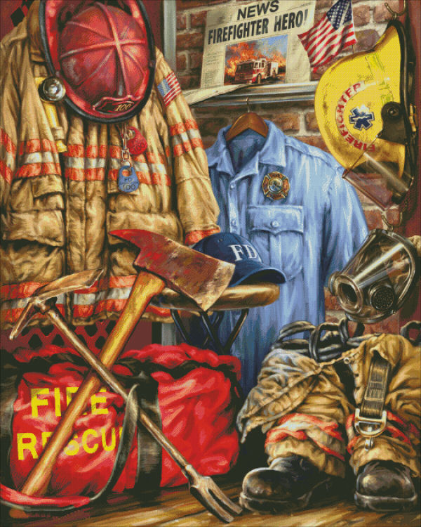 Hometown Hero Firefighter Cross Stitch By Dona Gelsinger Quilt
