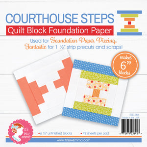 Courthouse Steps 6in Quilt Block Foundation Paper