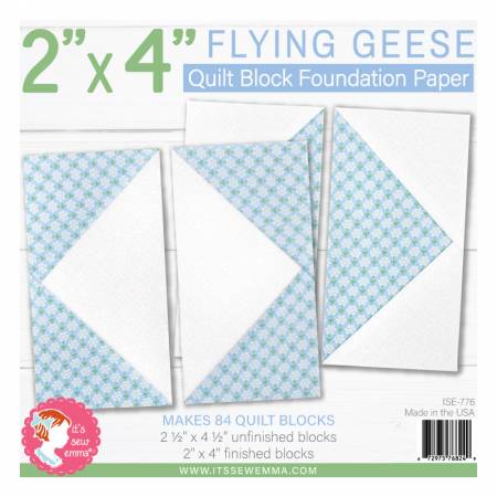 2in x 4in Flying Geese Quilt Block Foundation Paper