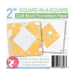 2in Square in a Square Quilt Block Foundation Paper