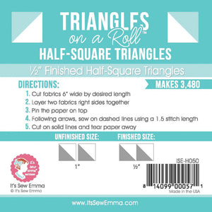 Triangles on a Roll 1/2in Finished Half-Square Triangles