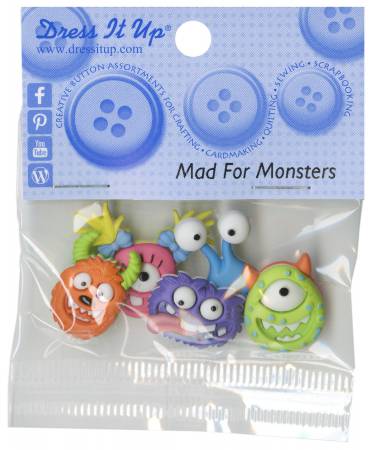 Mad For Monsters 5ct Button Pack b yDress It Up