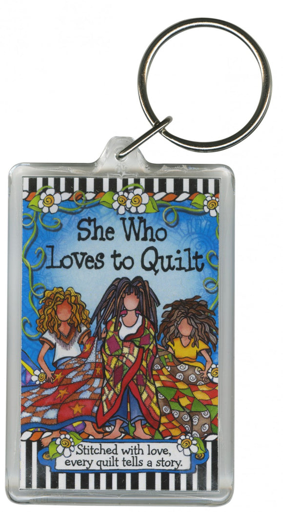 Loves to Quilt Keychain