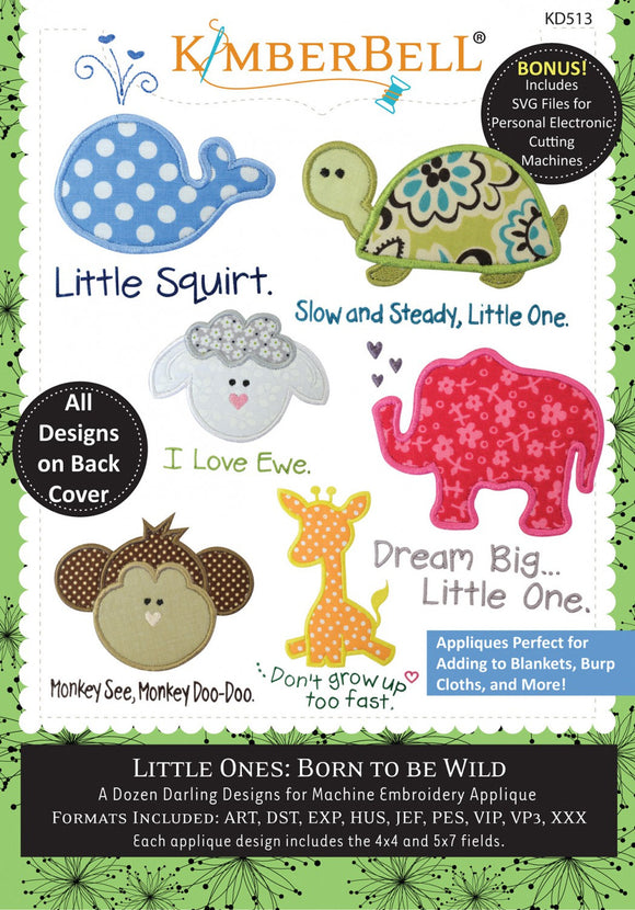 Little Ones: Born to be Wild (Machine Embroidery CD)