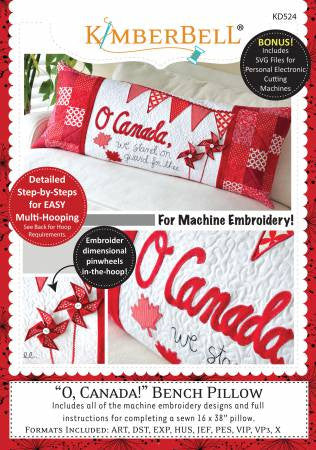 O' Canada! Bench Pillow - Machine Embroidery CD