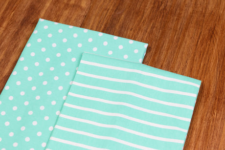 Dots and Stripes Tea Towels Aqua