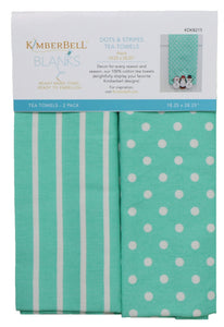 Dots and Stripes Tea Towels Aqua