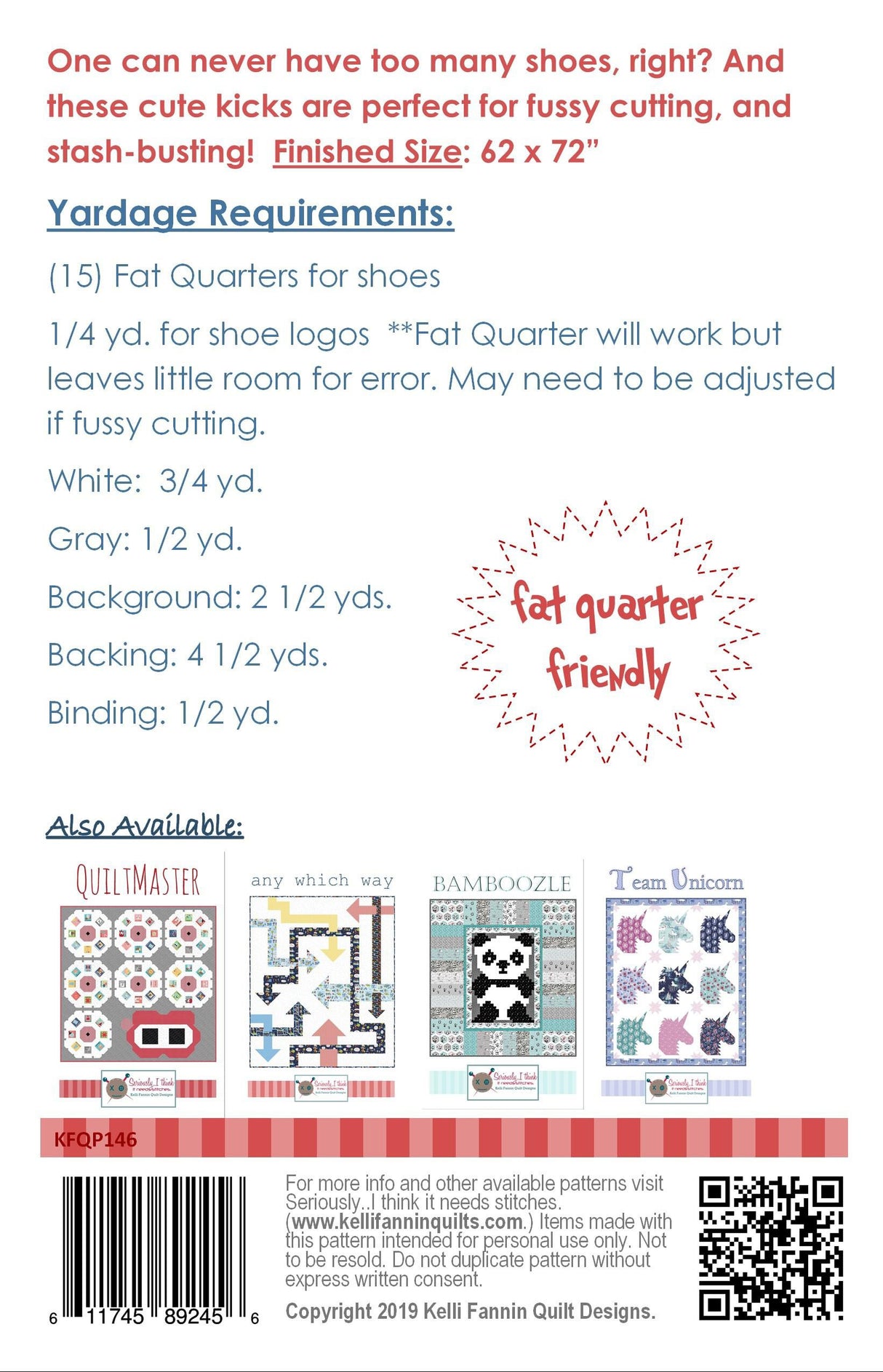 Shoephoria Quilt Pattern