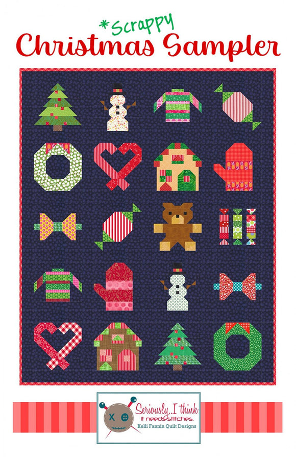 Scrappy Christmas Sampler Quilt Pattern by Kelli Fannin Quilt Designs