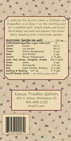 Back of the Watercolor Garden Quilt Pattern by Kansas Troubles Quilters