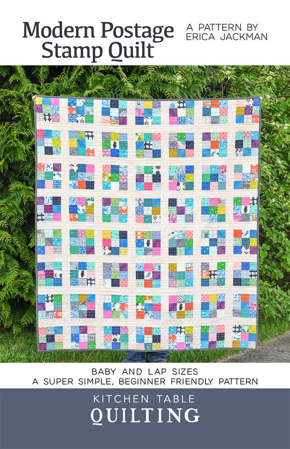 Modern Postage Stamp Quilt Pattern by Kitchen Table Quilting