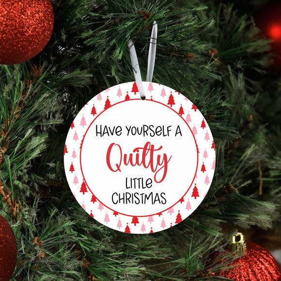 Quilty Little Christmas Metal Ornament by Lake & Laser