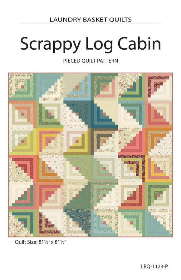 Scrappy Log Cabin Quilt Pattern by Laundry Basket Quilts