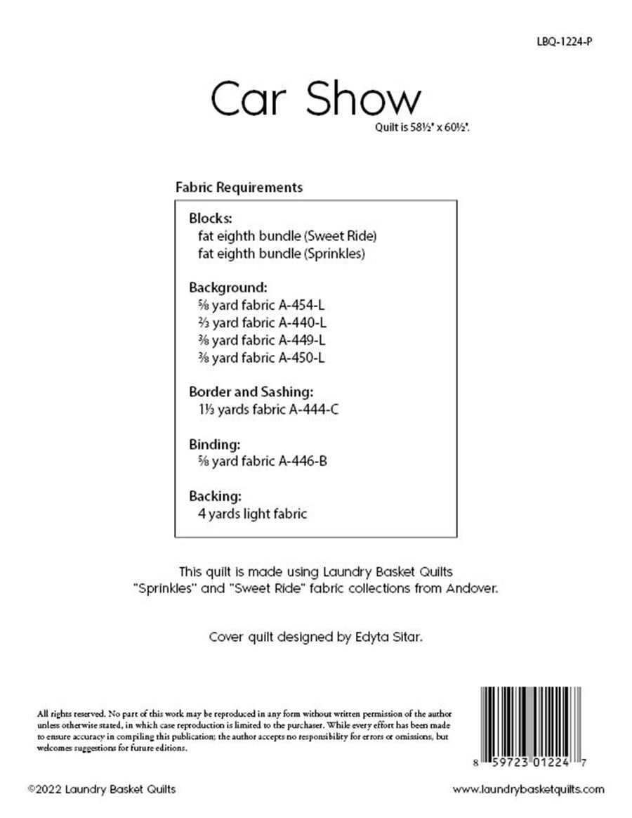 Car Show Quilt Pattern – Quilting Books Patterns and Notions