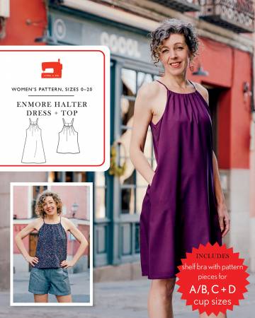 Enmore Halter Dress and Top Pattern by Liesl & Co