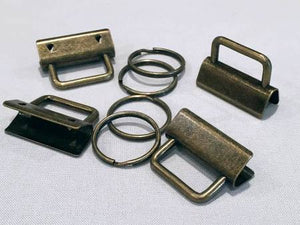 Key Fob Hardware - Antique Brass