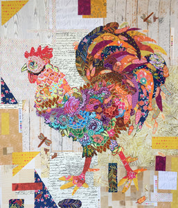 Doodle Doo Rooster Collage Pattern