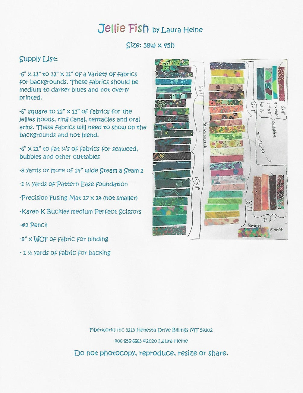 Jellie Fish Collage Pattern Pattern – Quilting Books Patterns and Notions