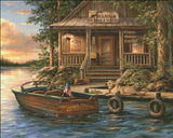 Lake Of The Woods Marina Cross Stitch By Dona Gelsinger