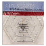 Quilt Sense Hexagons & 60 Degree Triangles 3 Sizes