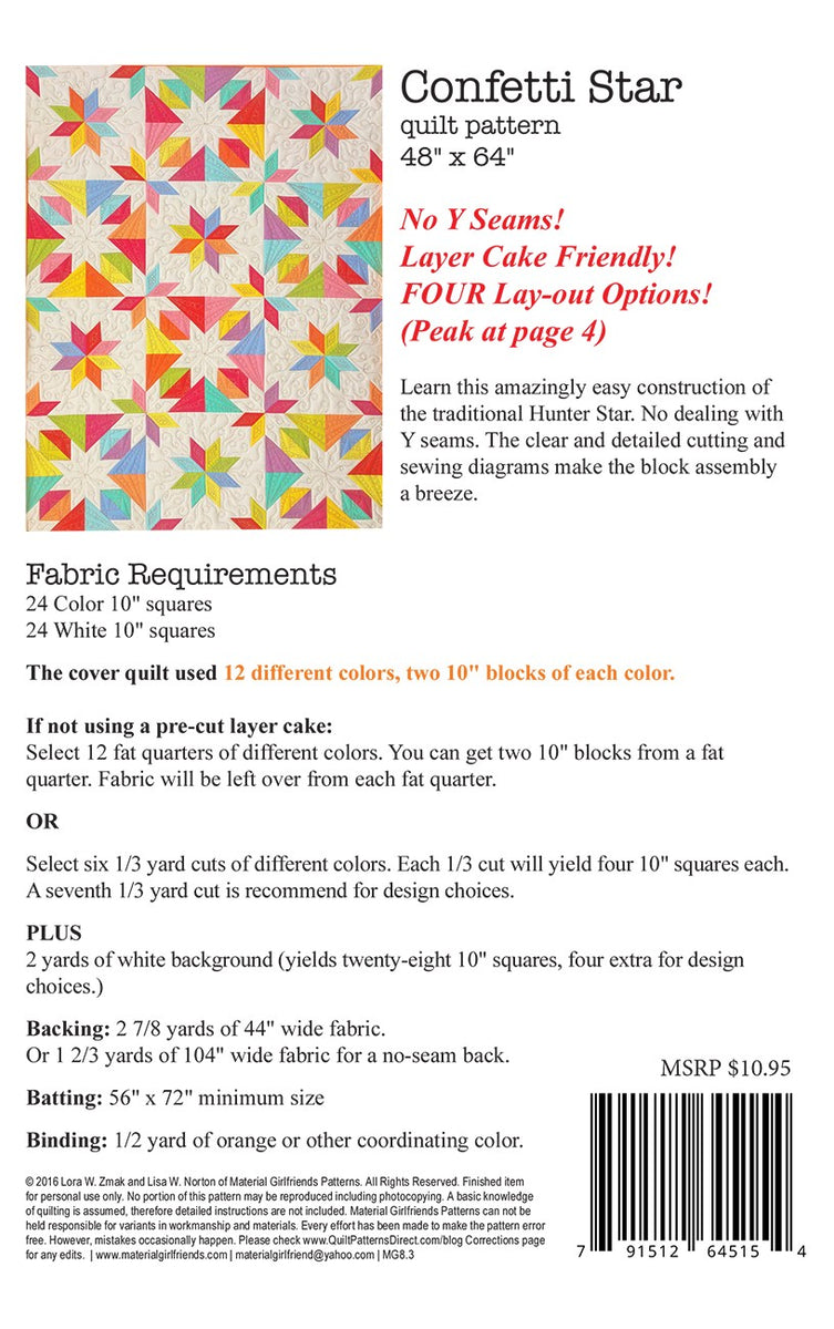 Confetti Star Quilt Pattern Quilting Patterns Quilting Books Patterns