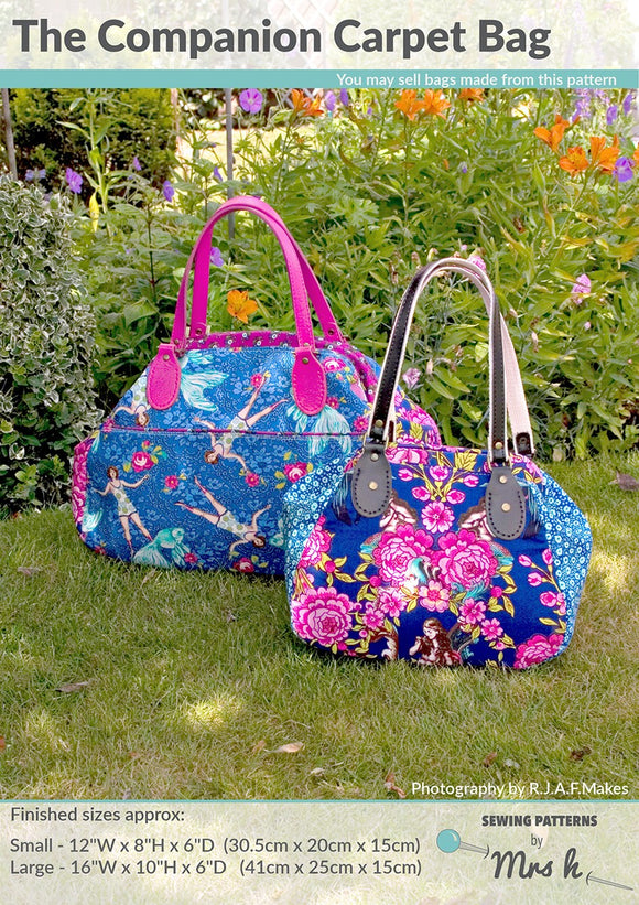 The Companion Carpet Bag Sewing Pattern Quilters Pattern Quilting