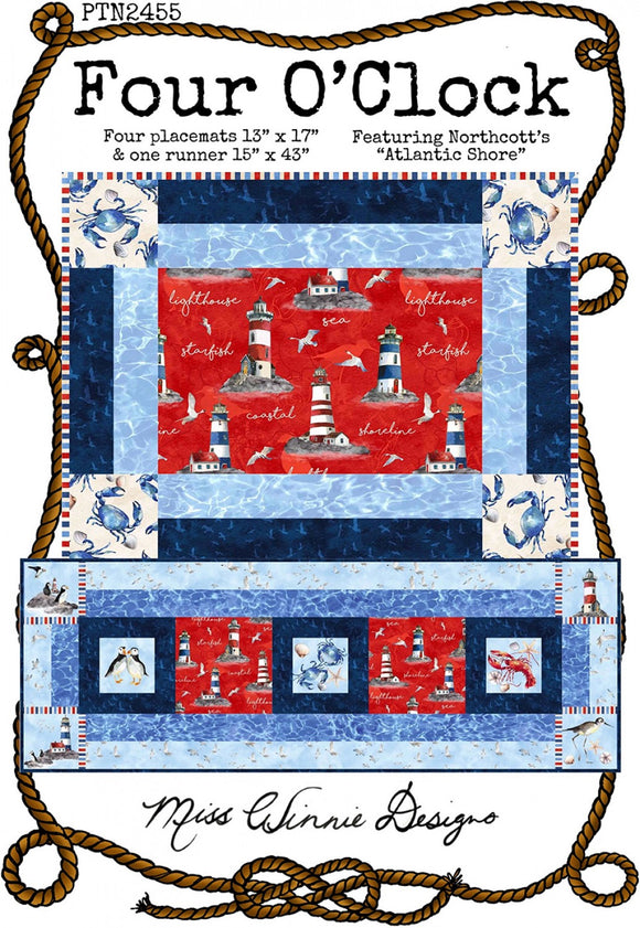 Four O'Clock Placemat and Runner Pattern