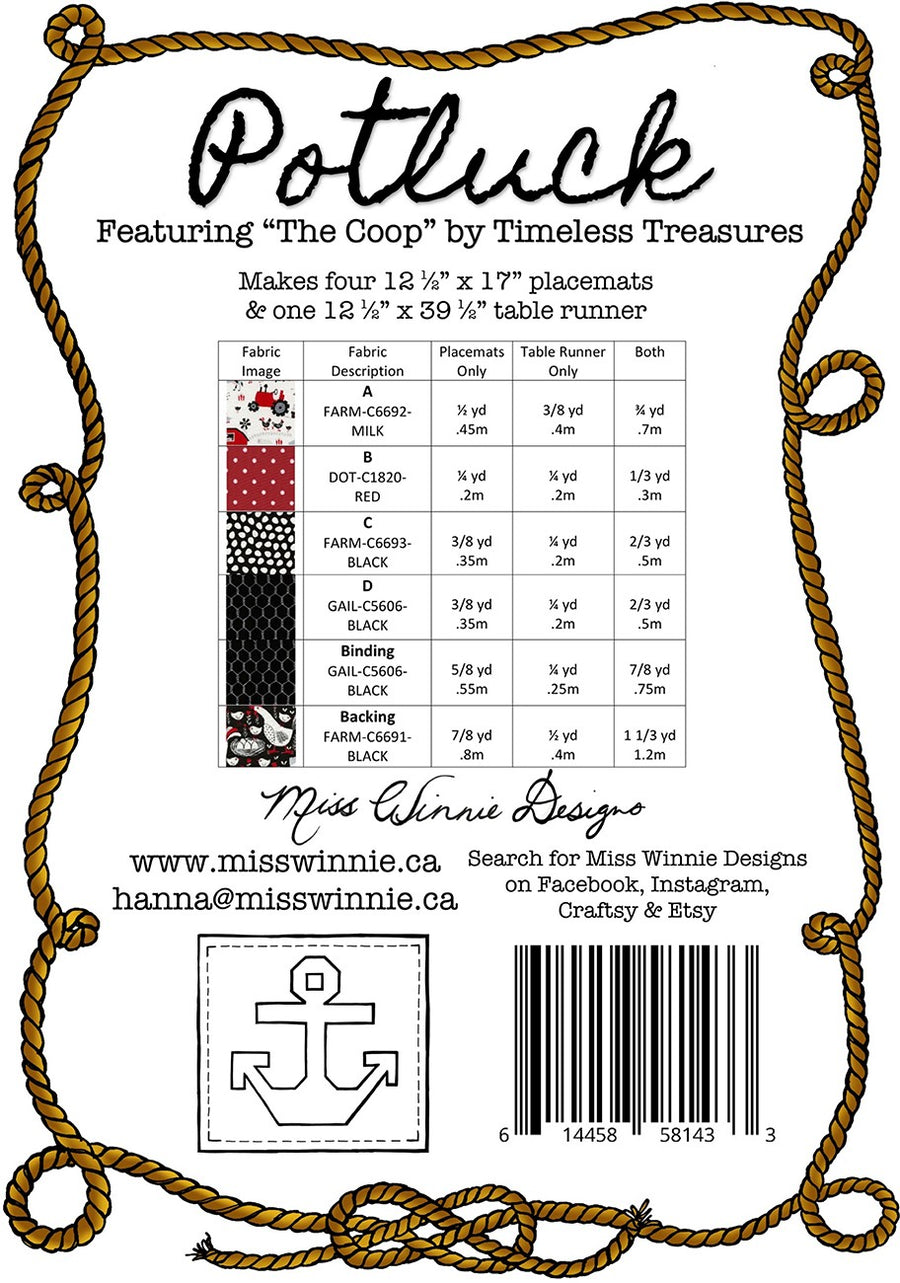 Potluck Placemat and Runner Quilters Pattern – Quilting Books Patterns ...